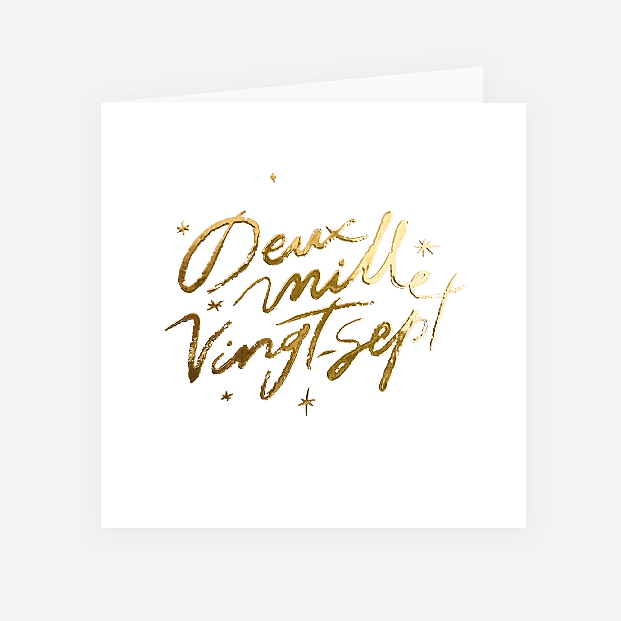 Une année en or | Vœux professionnels • Carte de voeux dorure • Carré double photo N° 1