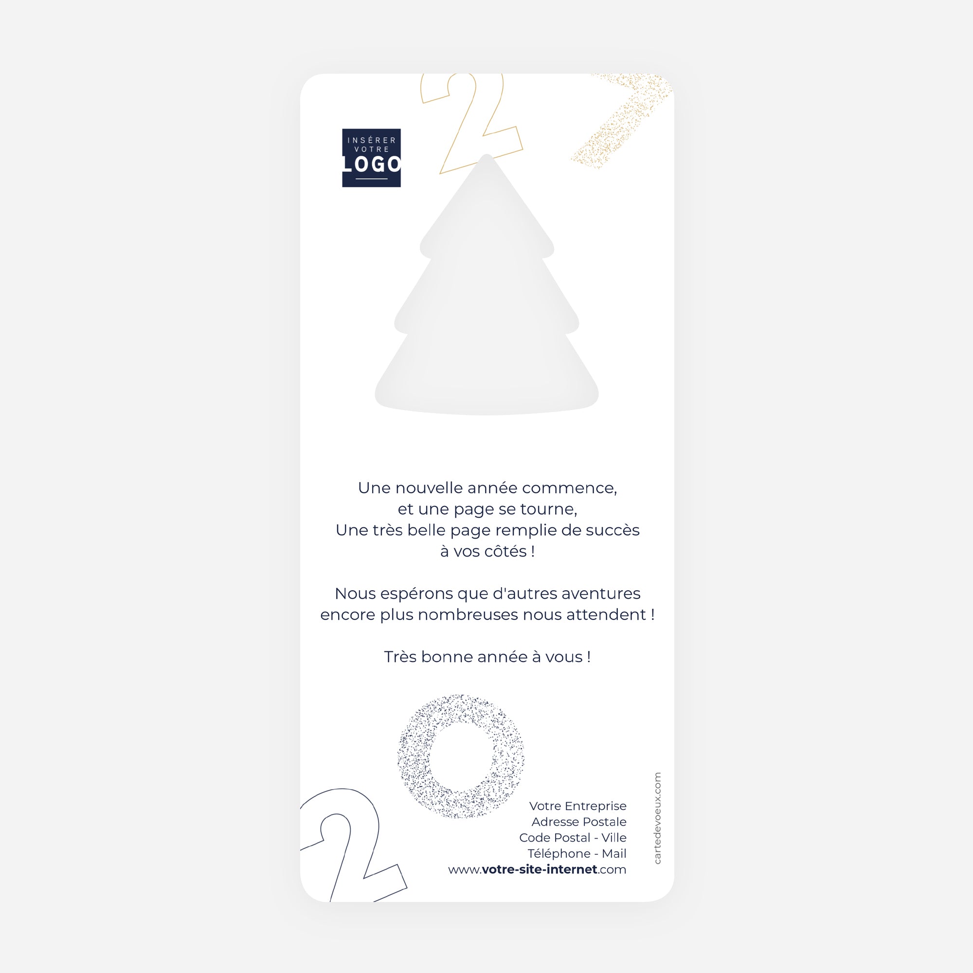 Point d’Or | Vœux professionnels • Carte de voeux dorure • Vertical sapin photo N° 2