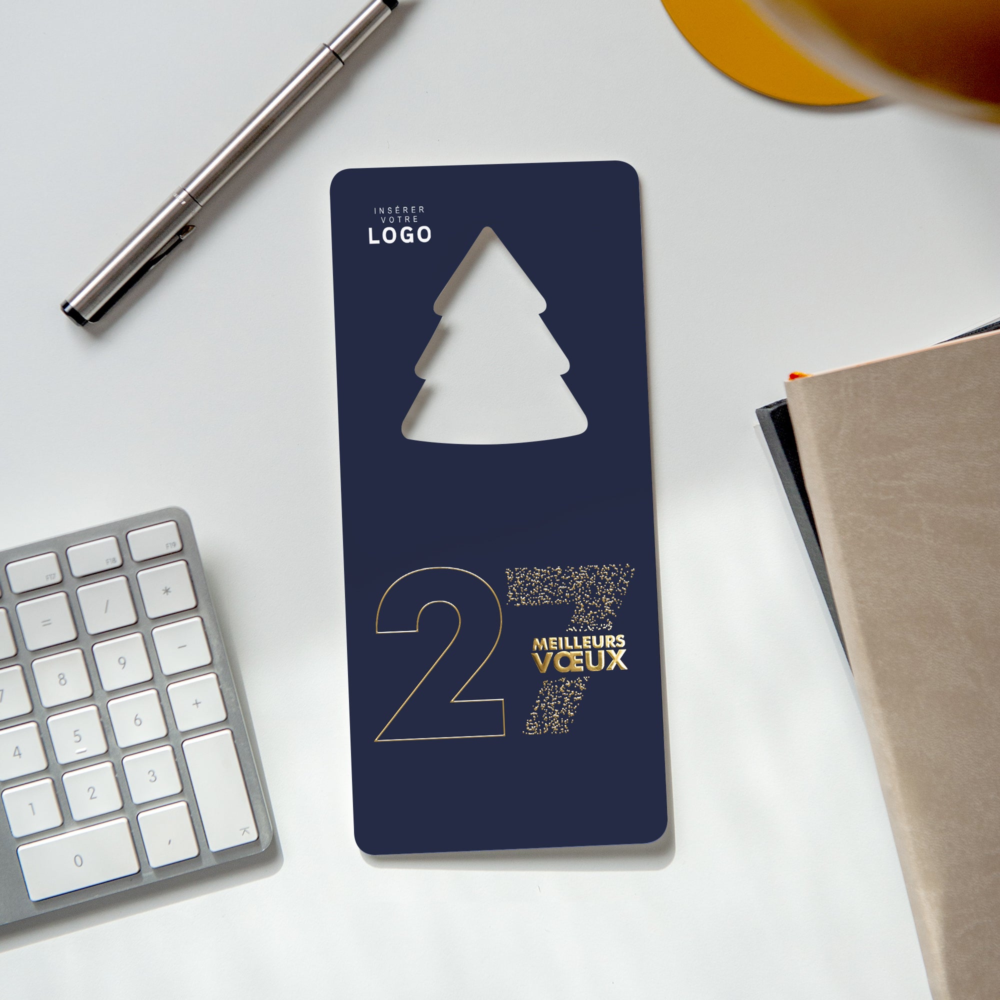 Point d’Or | Vœux professionnels • Carte de voeux dorure • Vertical sapin photo N° 4