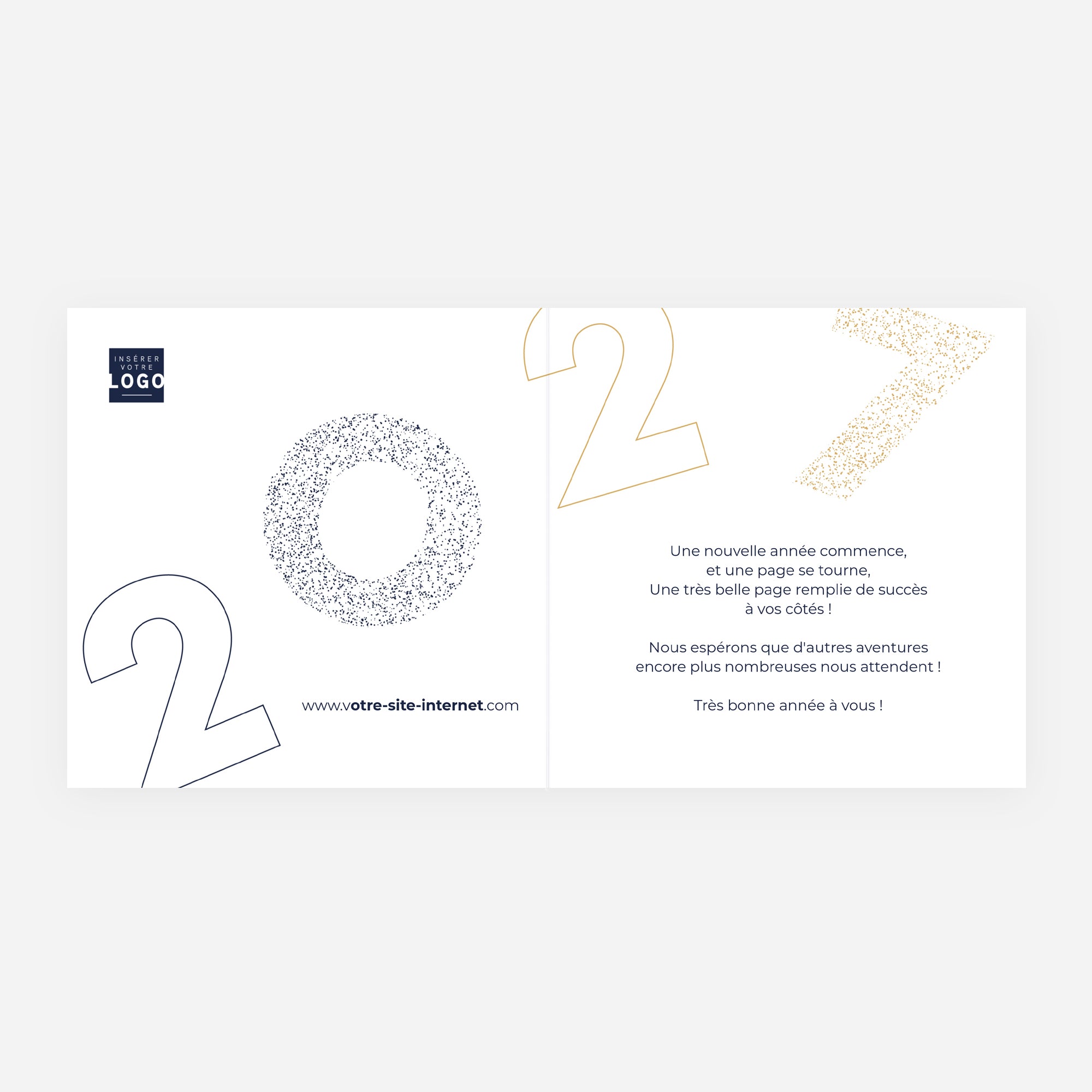 Point d’Or | Vœux professionnels • Carte de voeux dorure • Carré double photo N° 2