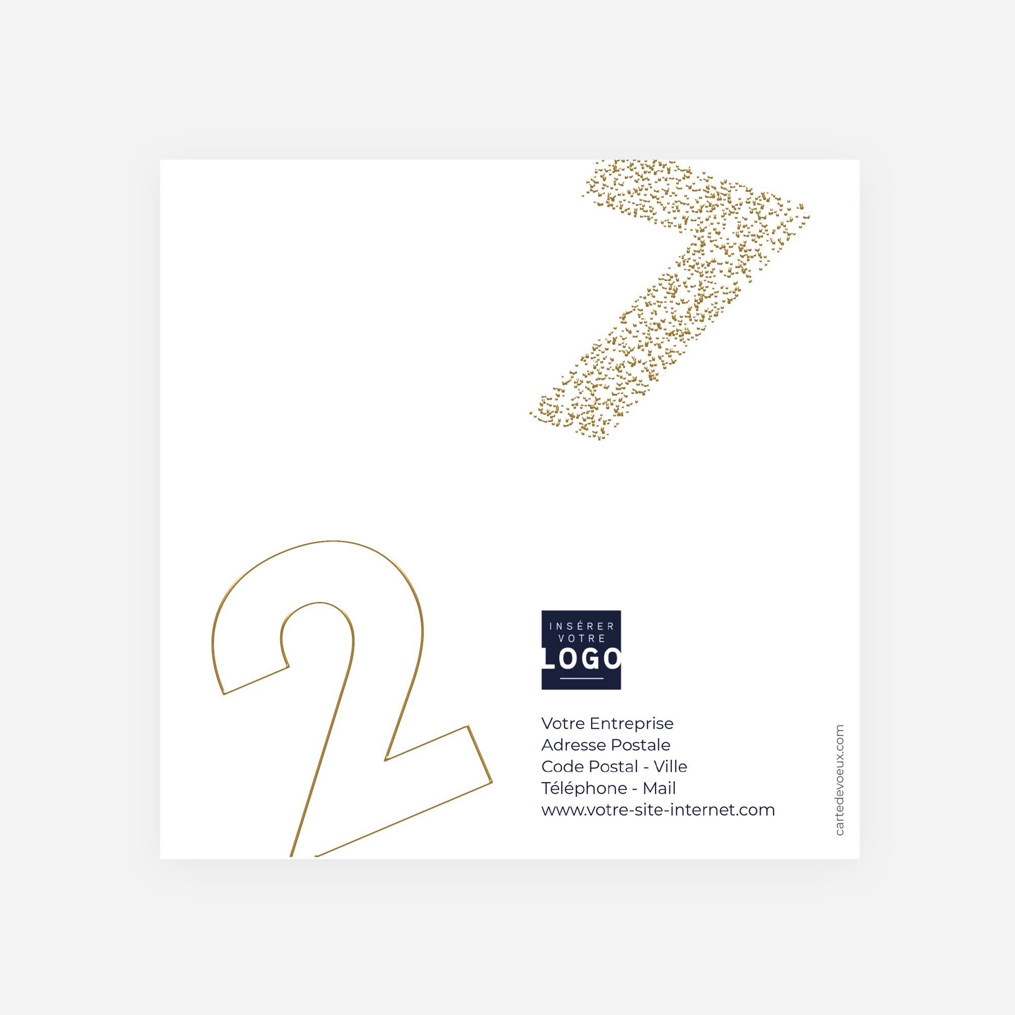 Point d’Or | Vœux professionnels • Carte de voeux dorure • Carré double photo N° 3
