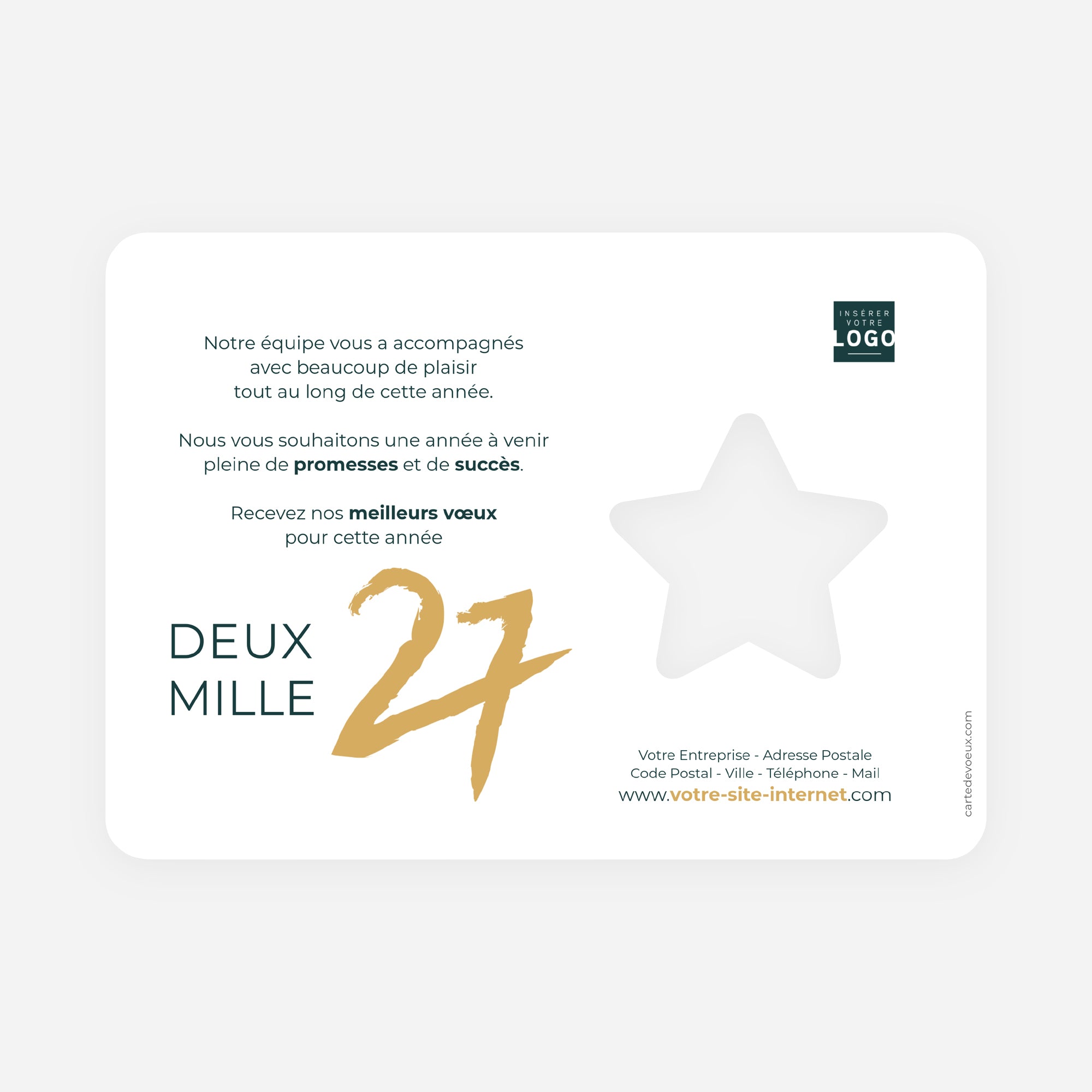 Élan Doré | Vœux professionnels • Carte de voeux dorure • Horizontal étoile photo N° 2