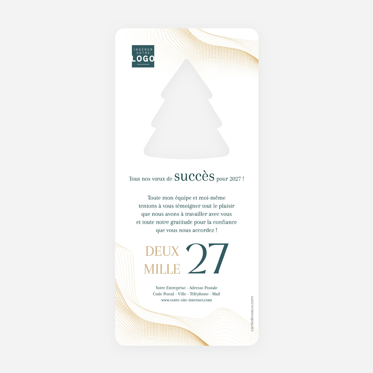 Onde Précieuse | Vœux professionnels • Carte de voeux dorure • Sapin découpé photo N° 2