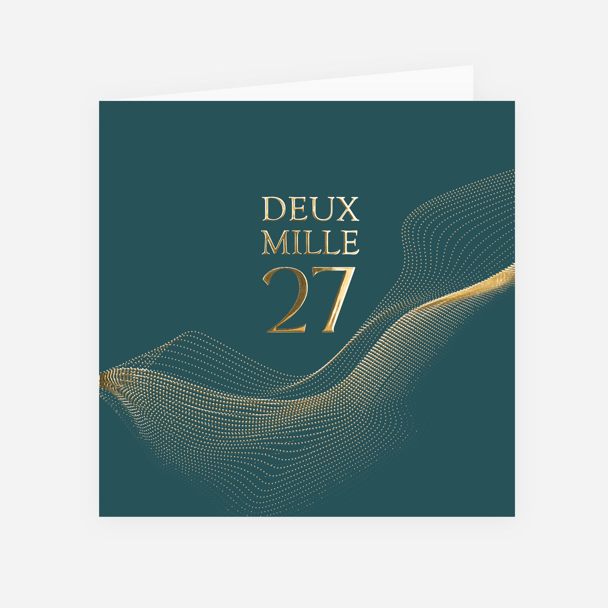 Onde Précieuse | Vœux professionnels • Carte de voeux dorure • Carré double photo N° 1