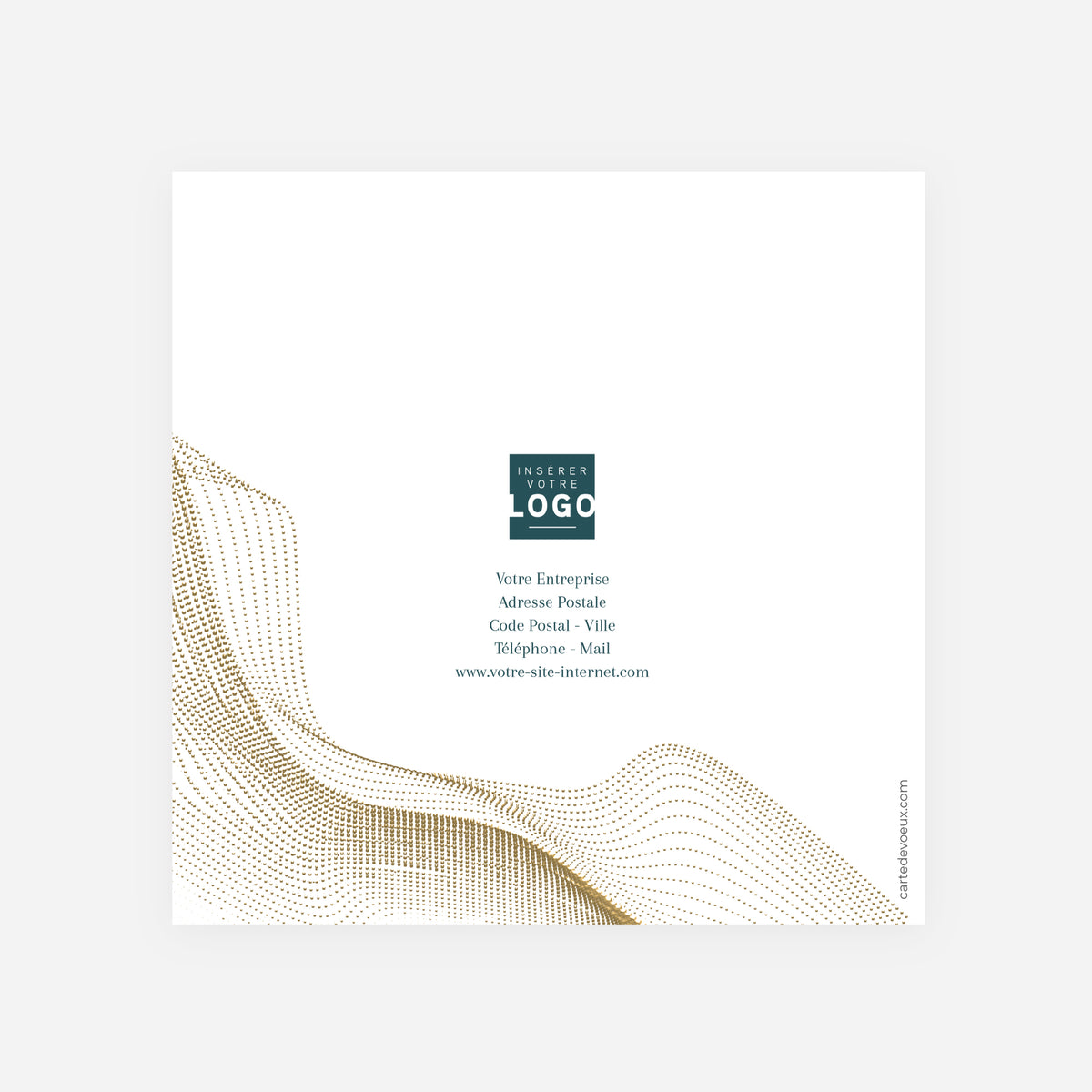 Onde Précieuse | Vœux professionnels • Carte de voeux dorure • Carrée pliable photo N° 3