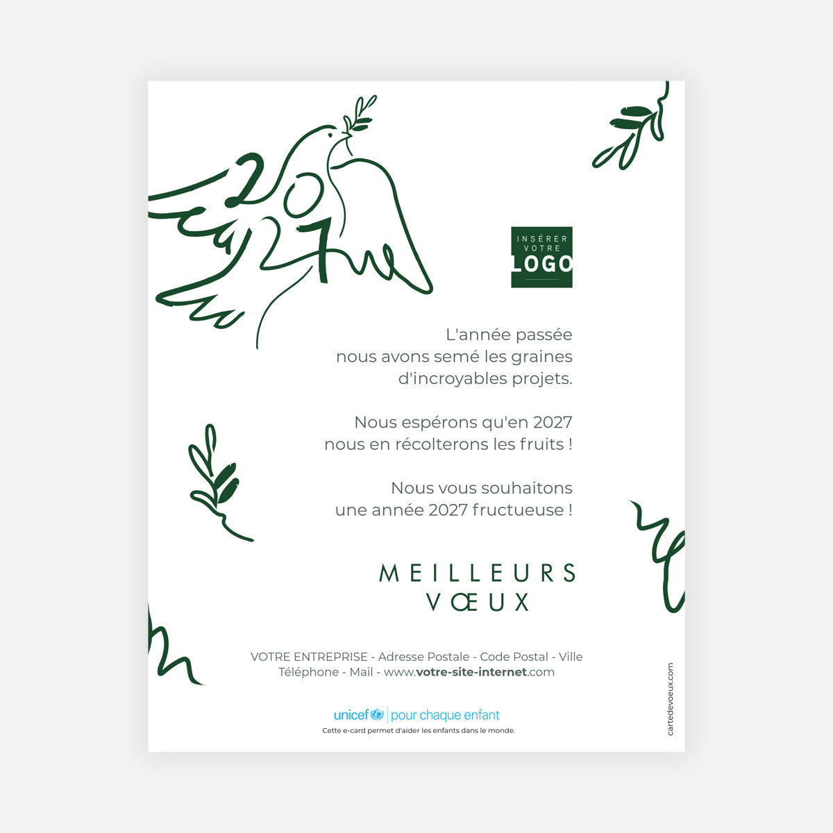 Traits d’Espoir vert | Vœux professionnels • Carte virtuelle • eCard Image photo N° 1
