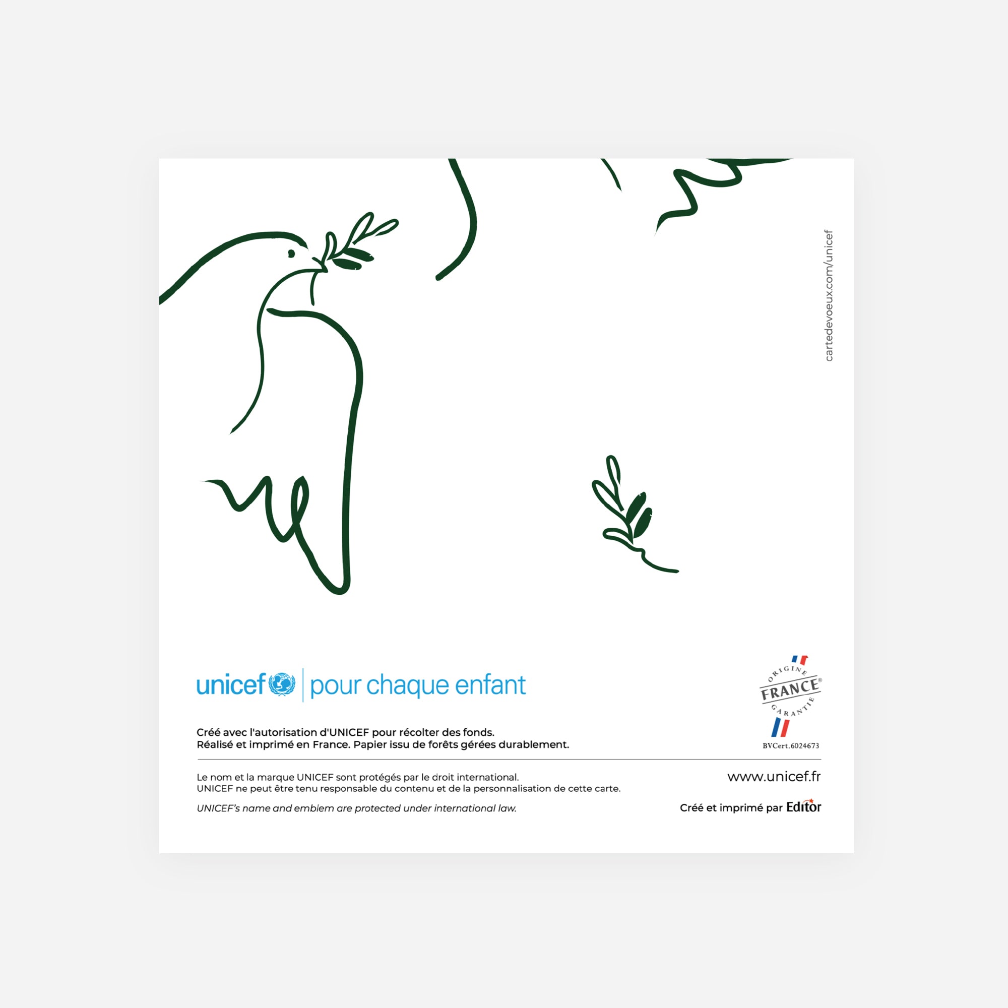 Traits d’Espoir vert | Vœux professionnels • Carte de voeux dorure • Carré double photo N° 3