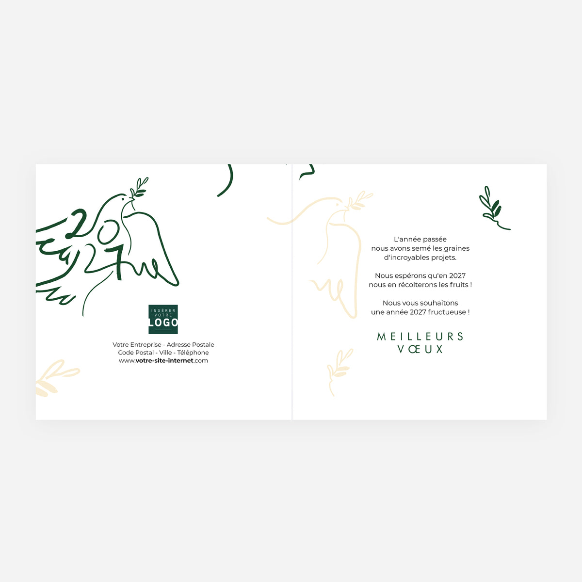 Traits d'Espoir | Vœux professionnels • Carte de voeux dorure • Carrée pliable photo N° 2