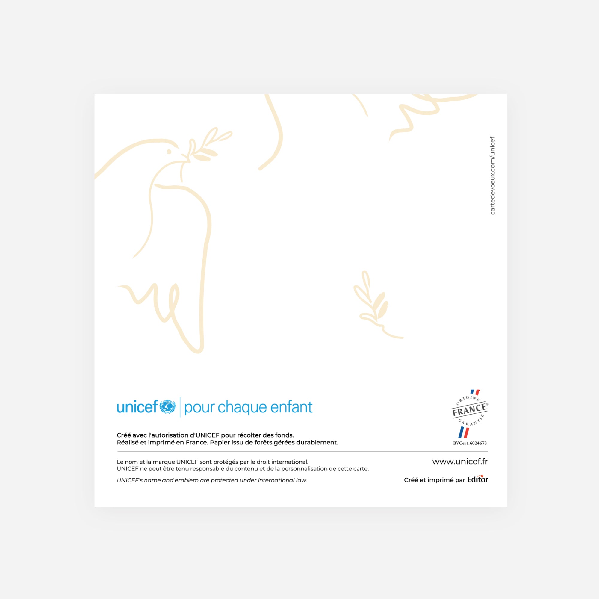 Traits d'Espoir | Vœux professionnels • Carte de voeux dorure • Carré double photo N° 3