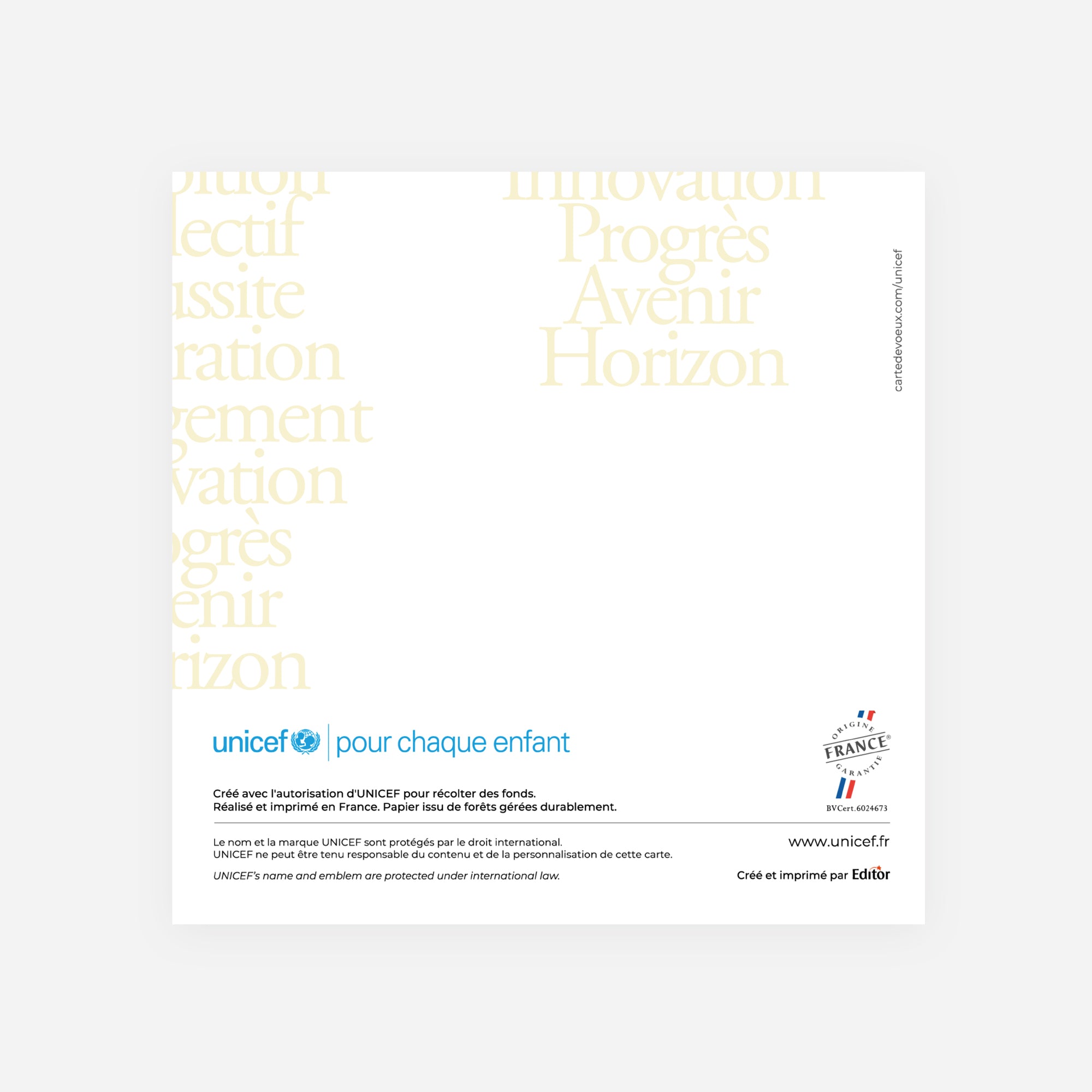 Horizons Communs | Vœux professionnels • Carte de voeux dorure • Carré double photo N° 3