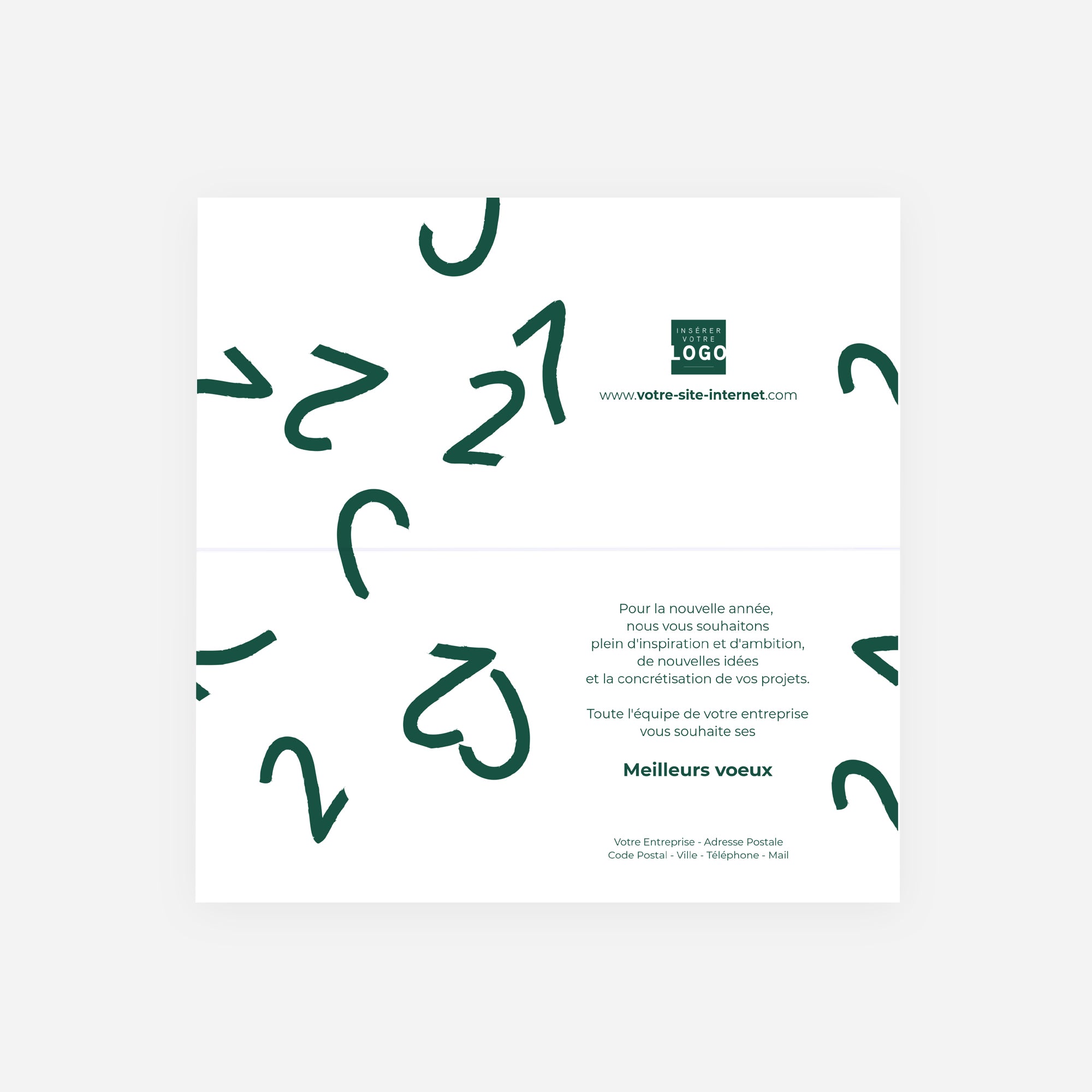 Au Cœur de l’Avenir | Vœux professionnels • Carte de voeux dorure • Rectangle double photo N° 2