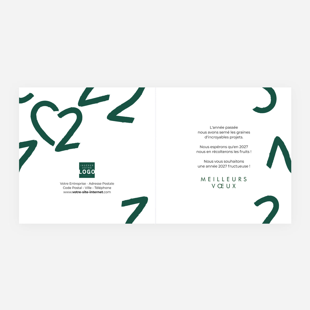Au Cœur de l’Avenir | Vœux professionnels • Carte de voeux dorure • Carrée pliable photo N° 2