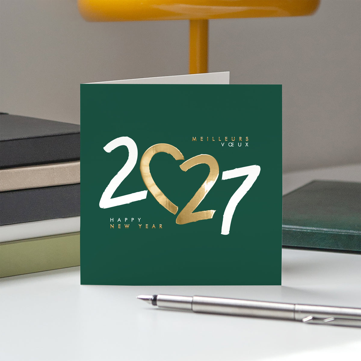 Au Cœur de l’Avenir | Vœux professionnels • Carte de voeux dorure • Carrée pliable photo N° 5