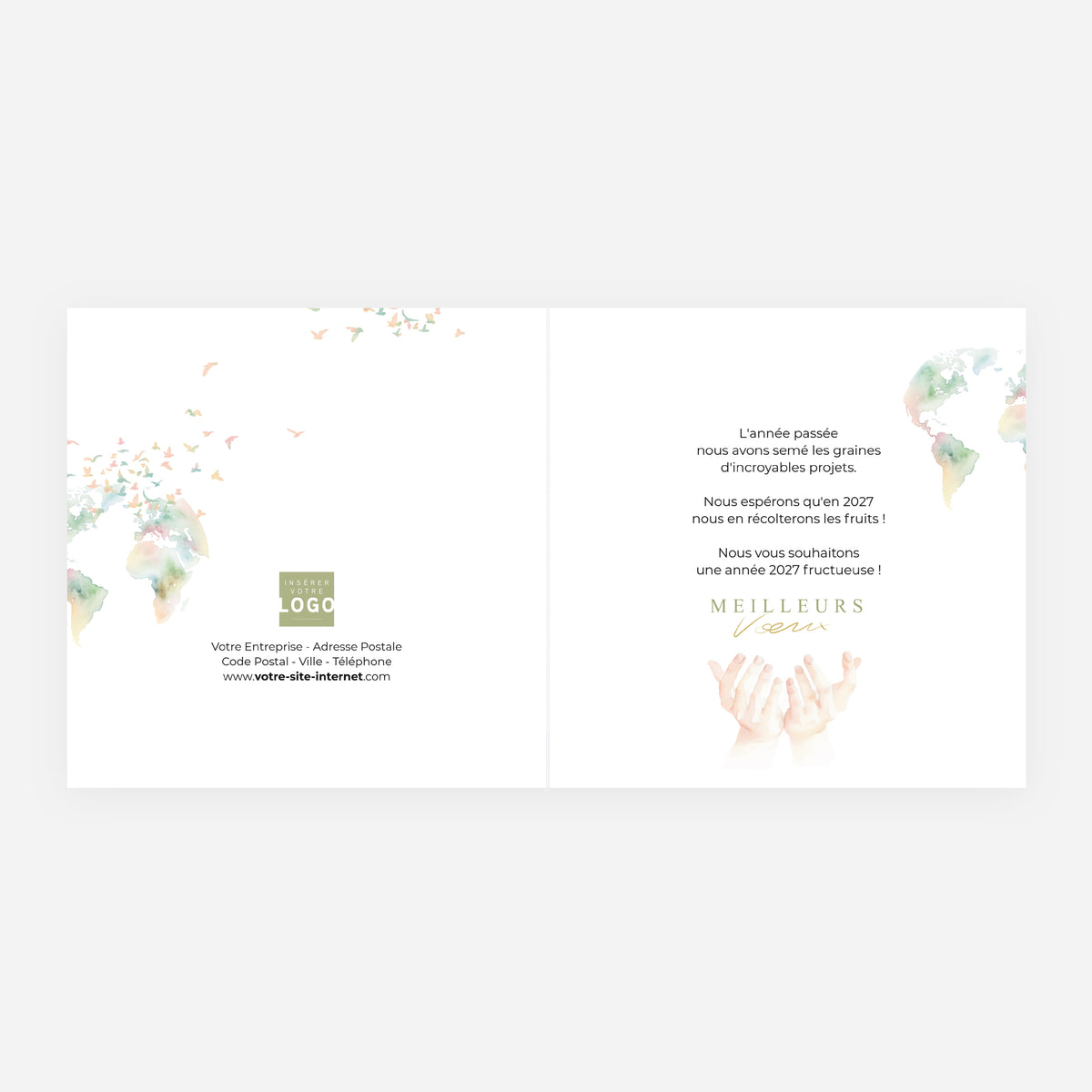 Porter l’Espoir | Vœux professionnels • Carte de voeux dorure • Carrée pliable photo N° 2