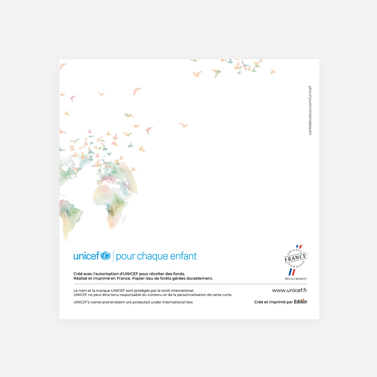 Porter l’Espoir | Vœux professionnels • Carte de voeux dorure • Carrée pliable photo N° 3