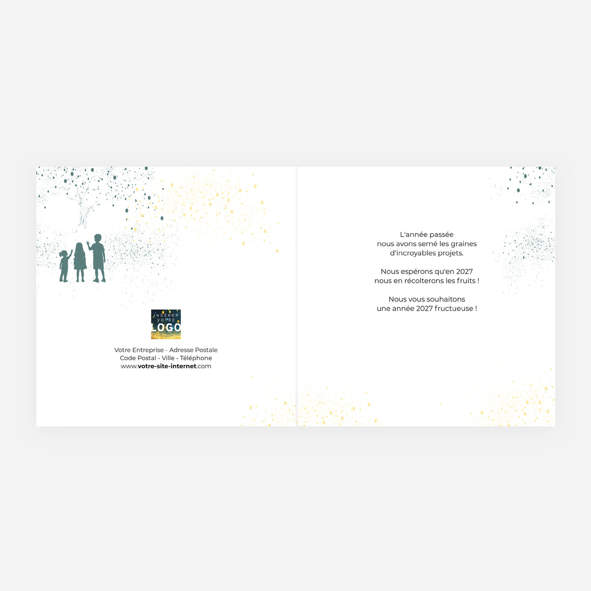 Les lumières de l’Espoir | Vœux professionnels • Carte de voeux dorure • Carrée pliable photo N° 2