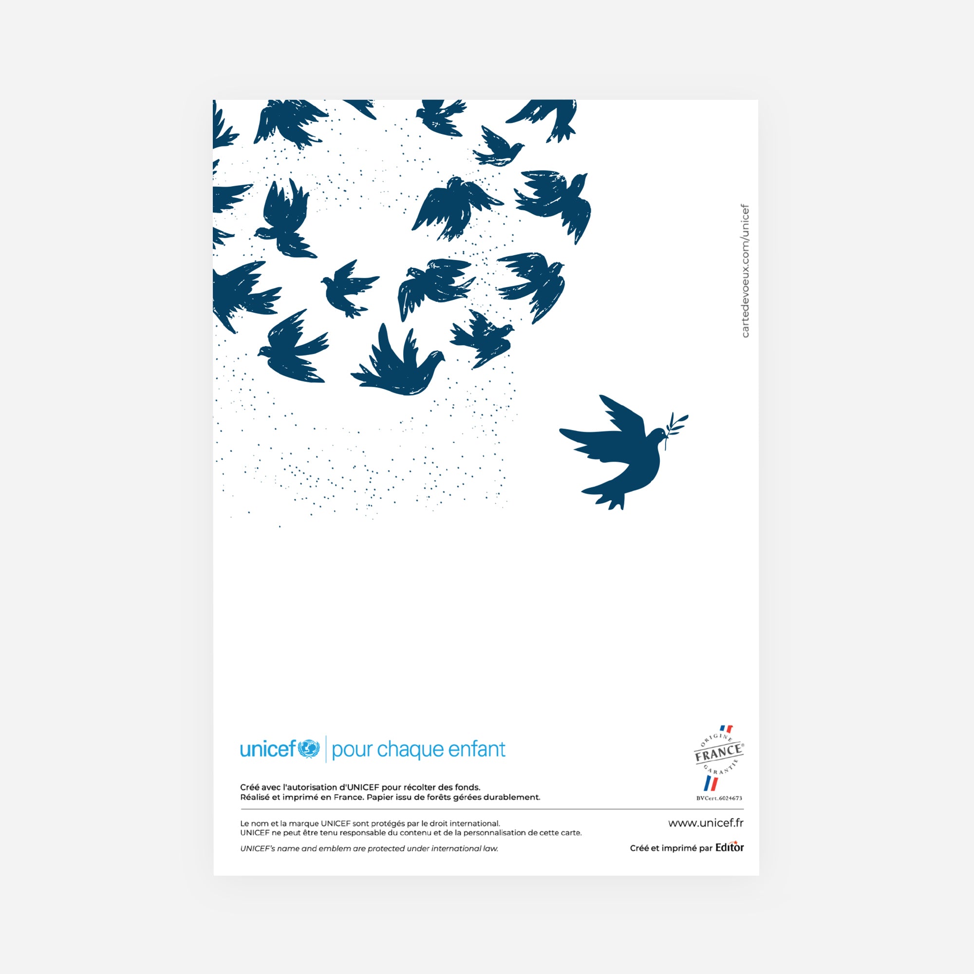 Unis pour la paix | Vœux professionnels • Carte de voeux • Double volet portrait photo N° 3