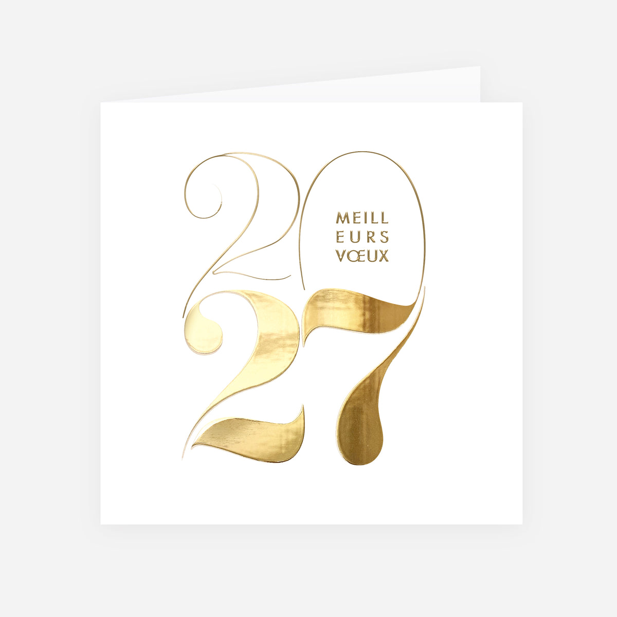 Courbes d’Avenir | Vœux professionnels • Carte de voeux dorure • Carrée pliable photo N° 1