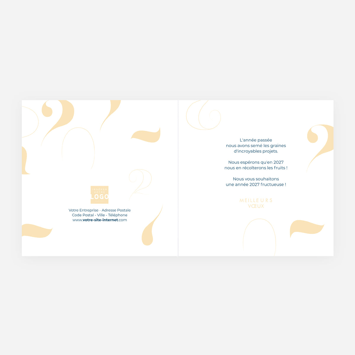 Courbes d’Avenir | Vœux professionnels • Carte de voeux dorure • Carrée pliable photo N° 2