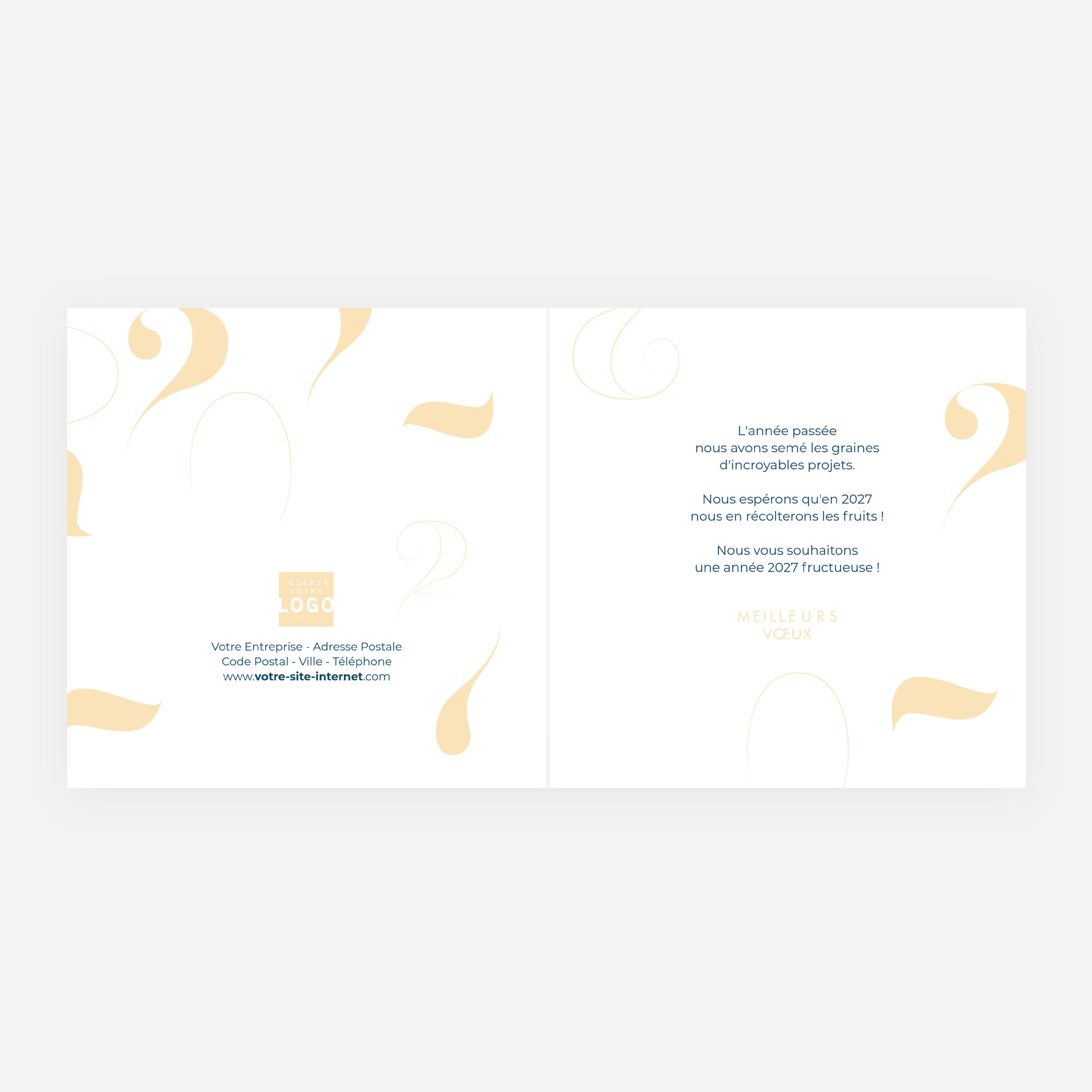 Courbes d’Avenir | Vœux professionnels • Carte de voeux dorure • Carré double photo N° 2