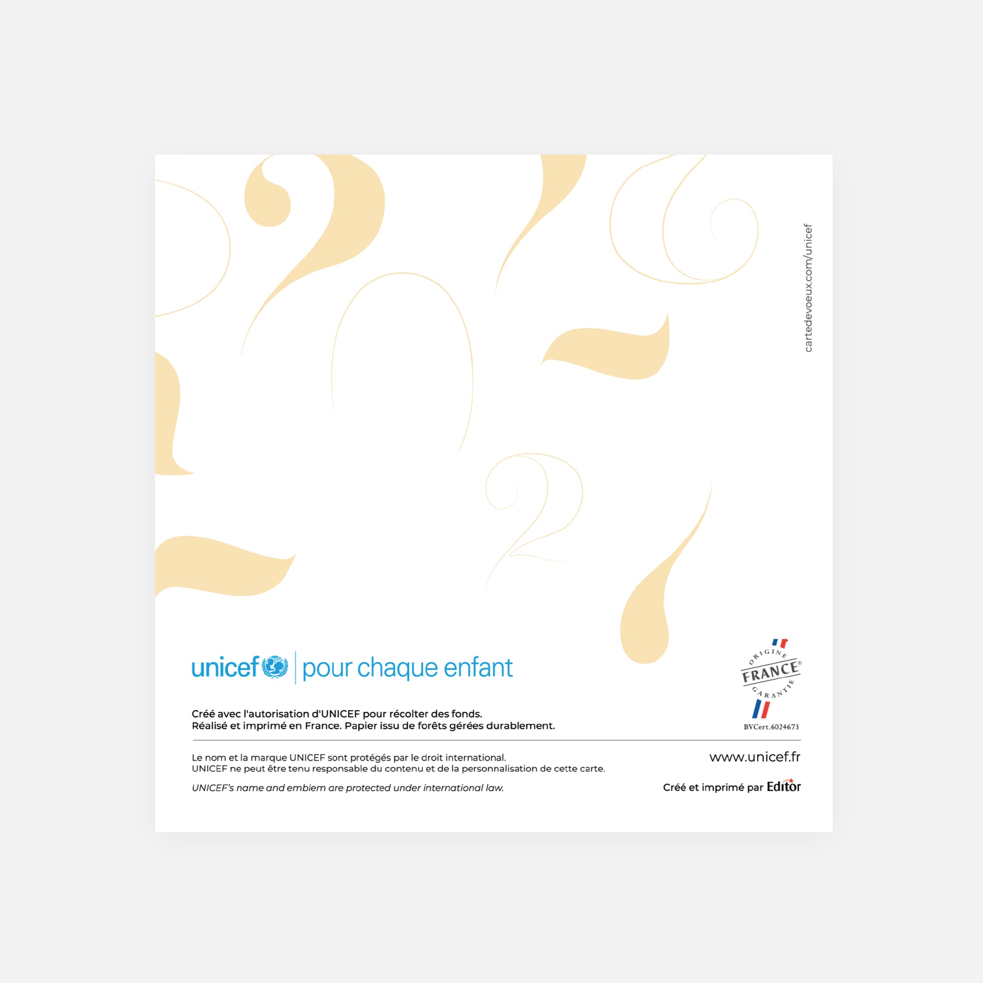 Courbes d’Avenir | Vœux professionnels • Carte de voeux dorure • Carré double photo N° 3