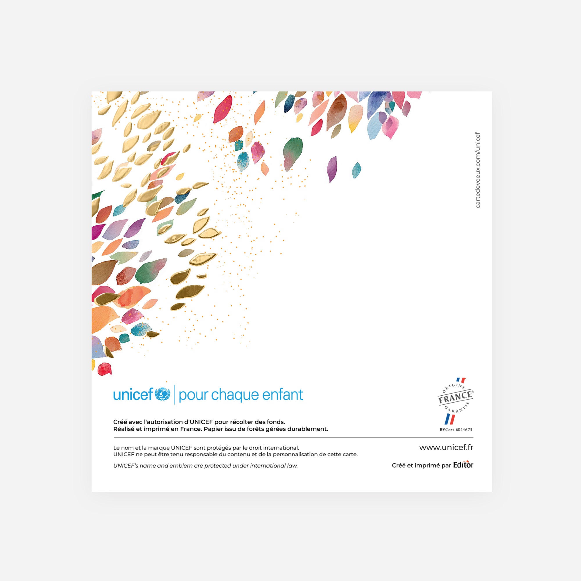 L’Arbre des Diversités | Vœux professionnels • Carte de voeux dorure • Carré double photo N° 3