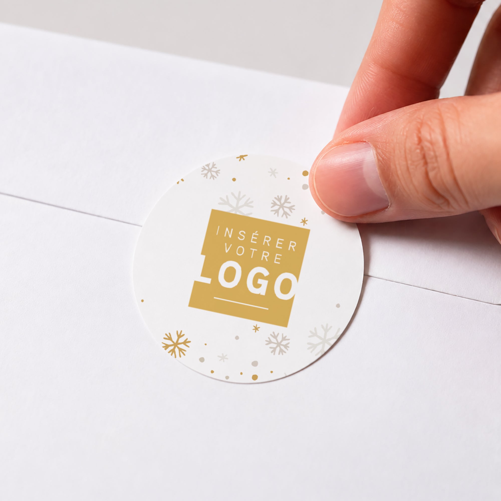 Neige Précieuse | Vœux professionnels • Sticker • Rond photo N° 1