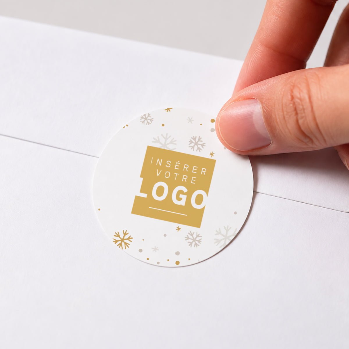 Neige Précieuse | Vœux professionnels • Sticker • Rond photo N° 1