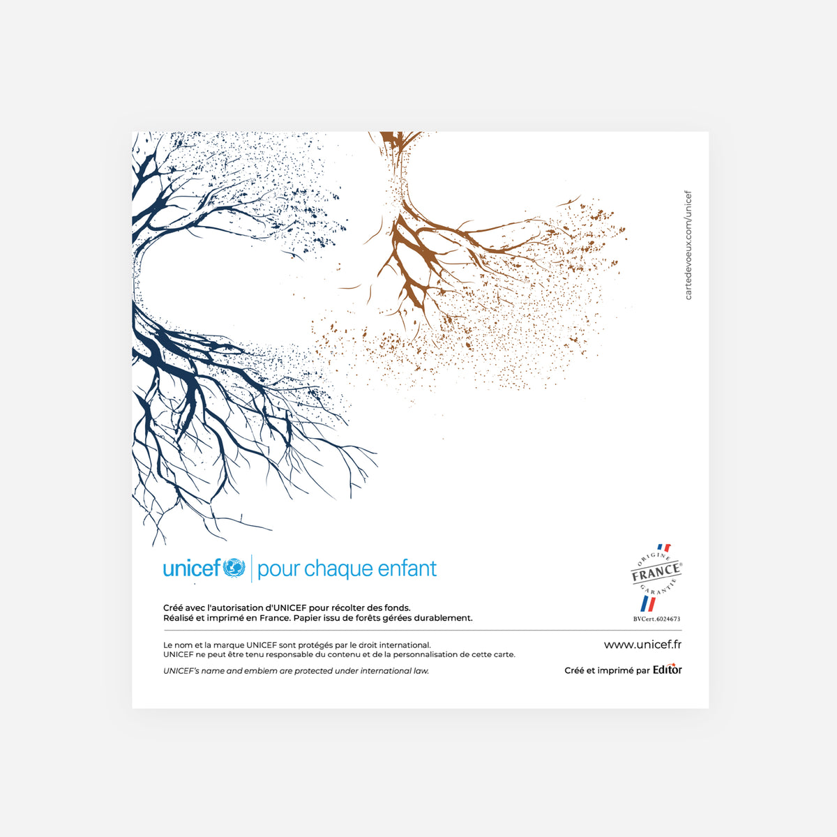 Racines d’Avenir | Vœux professionnels • Carte de voeux dorure • Carrée pliable photo N° 3