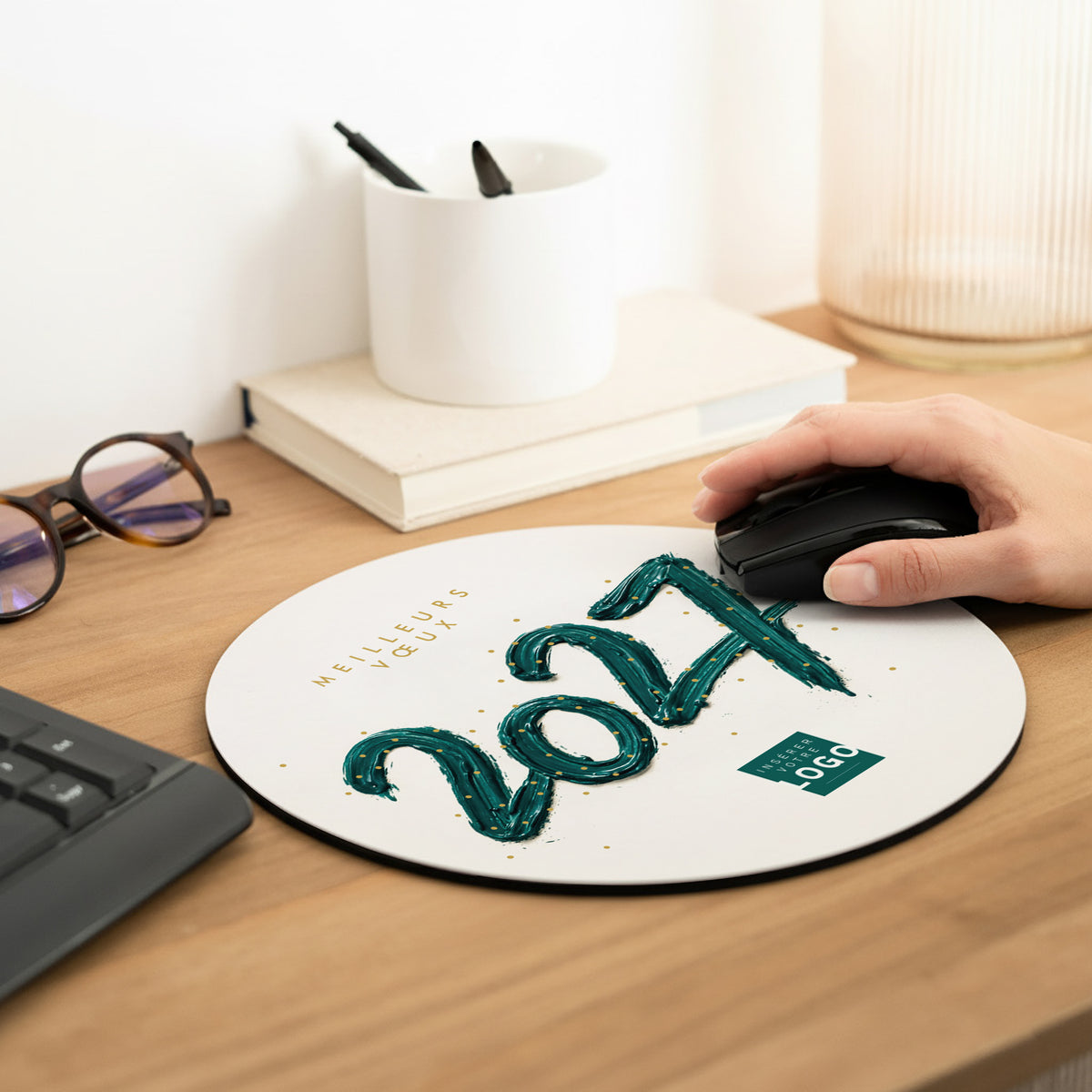 Millésime Précieux | Cadeau entreprise • Tapis de souris • Rond photo N° 2