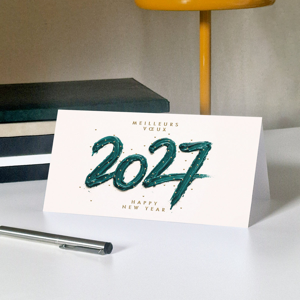 Millésime Précieux | Vœux professionnels • Carte de voeux dorure • Panoramique pliable photo N° 5