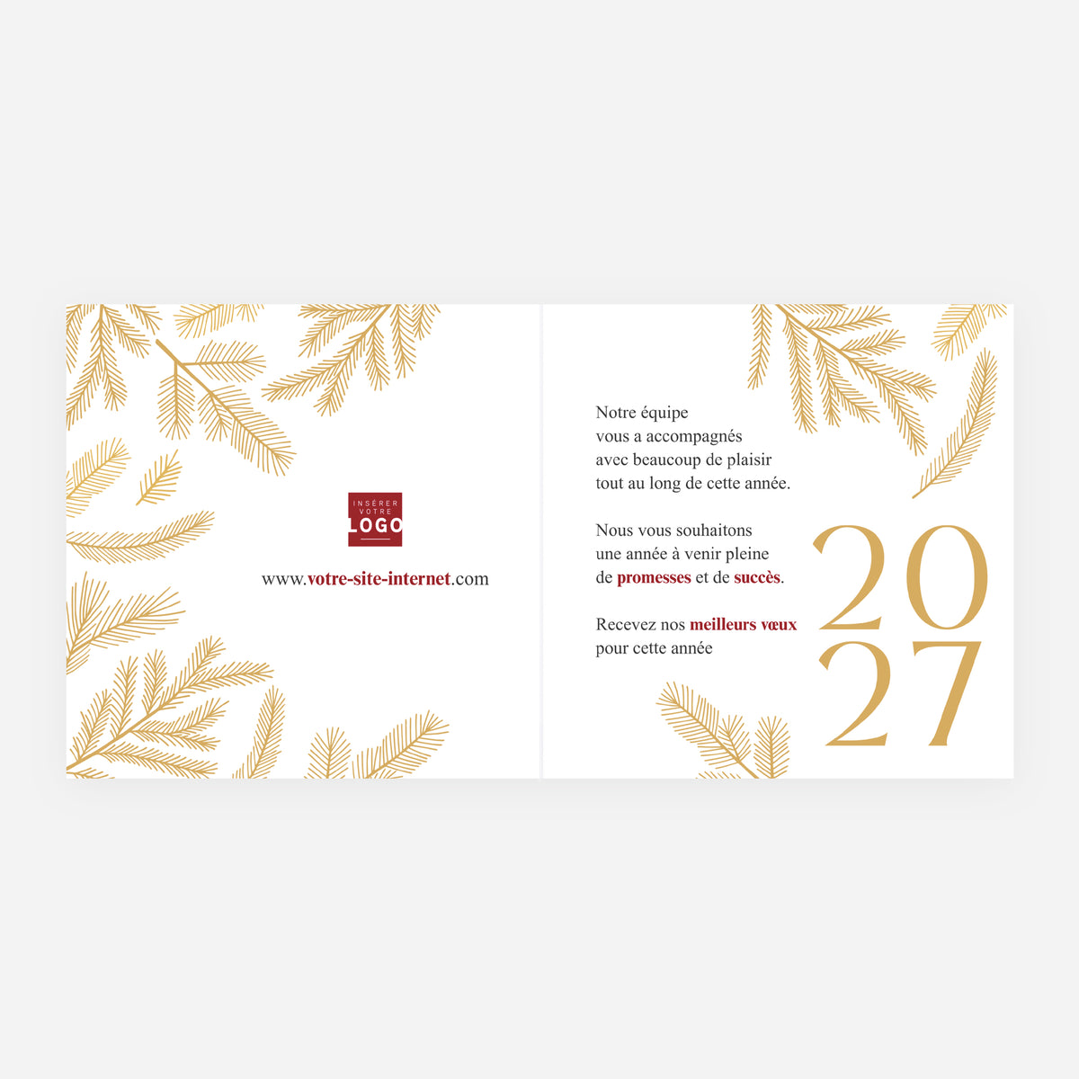 Écrin Végétal | Vœux professionnels • Carte de voeux dorure • Carrée pliable photo N° 2