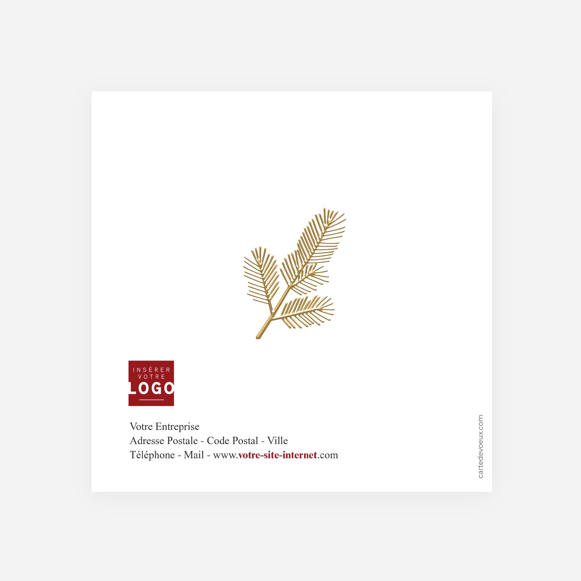 Écrin Végétal | Vœux professionnels • Carte de voeux dorure • Carré double photo N° 3