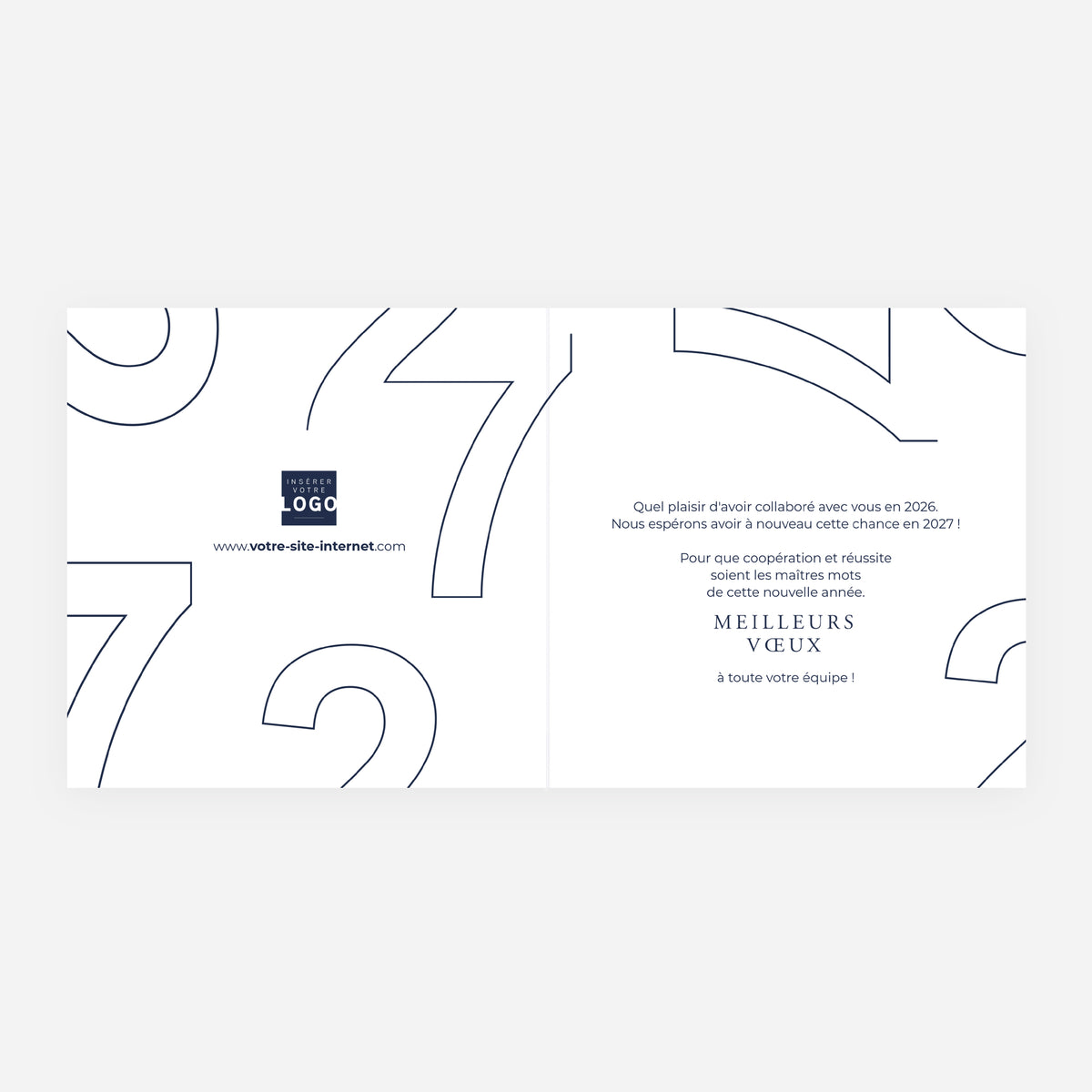 Infini Bleu | Vœux professionnels • Carte de voeux dorure • Carrée pliable photo N° 2