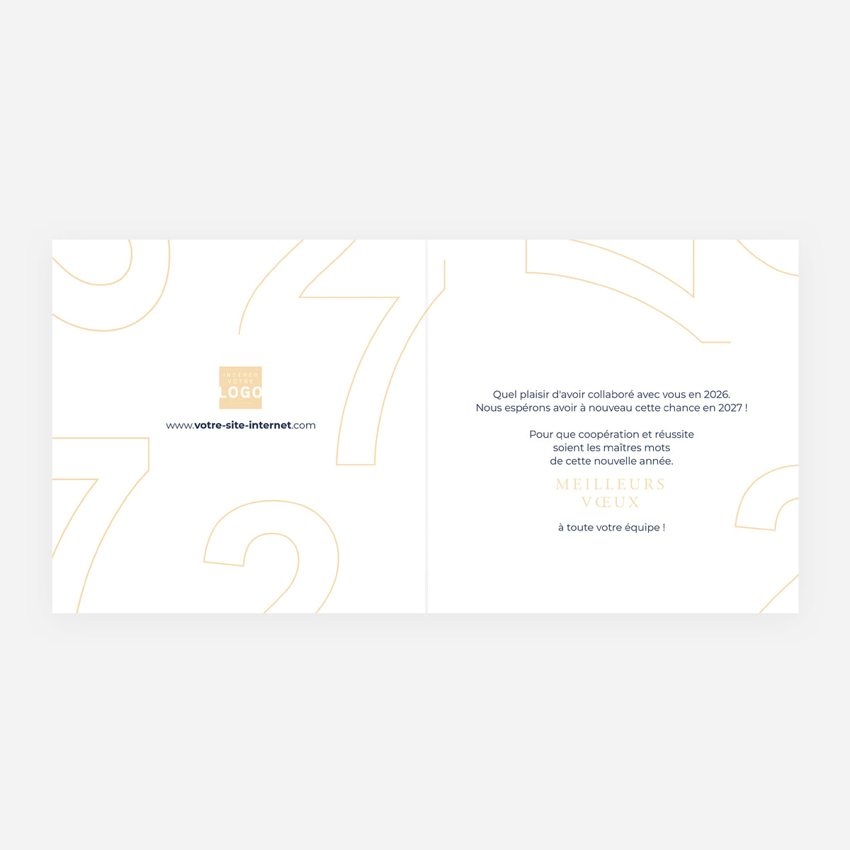 Ligne Or | Vœux professionnels • Carte de voeux dorure • Carrée pliable photo N° 2