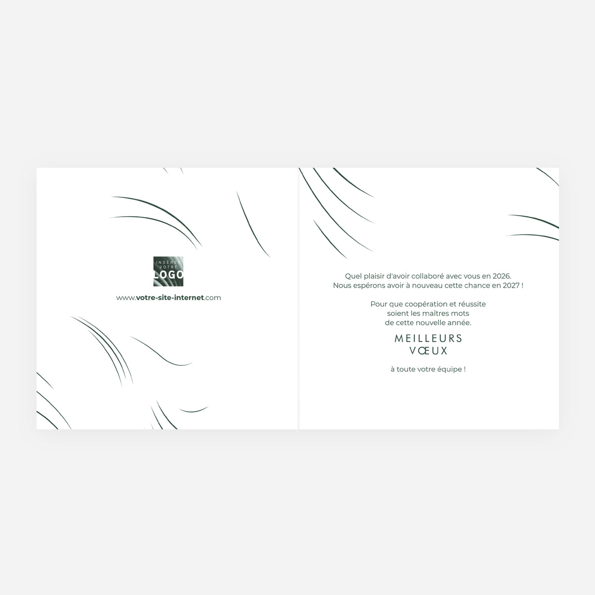 Ondes Graphiques | Vœux professionnels • Carte de voeux dorure • Carrée pliable photo N° 2