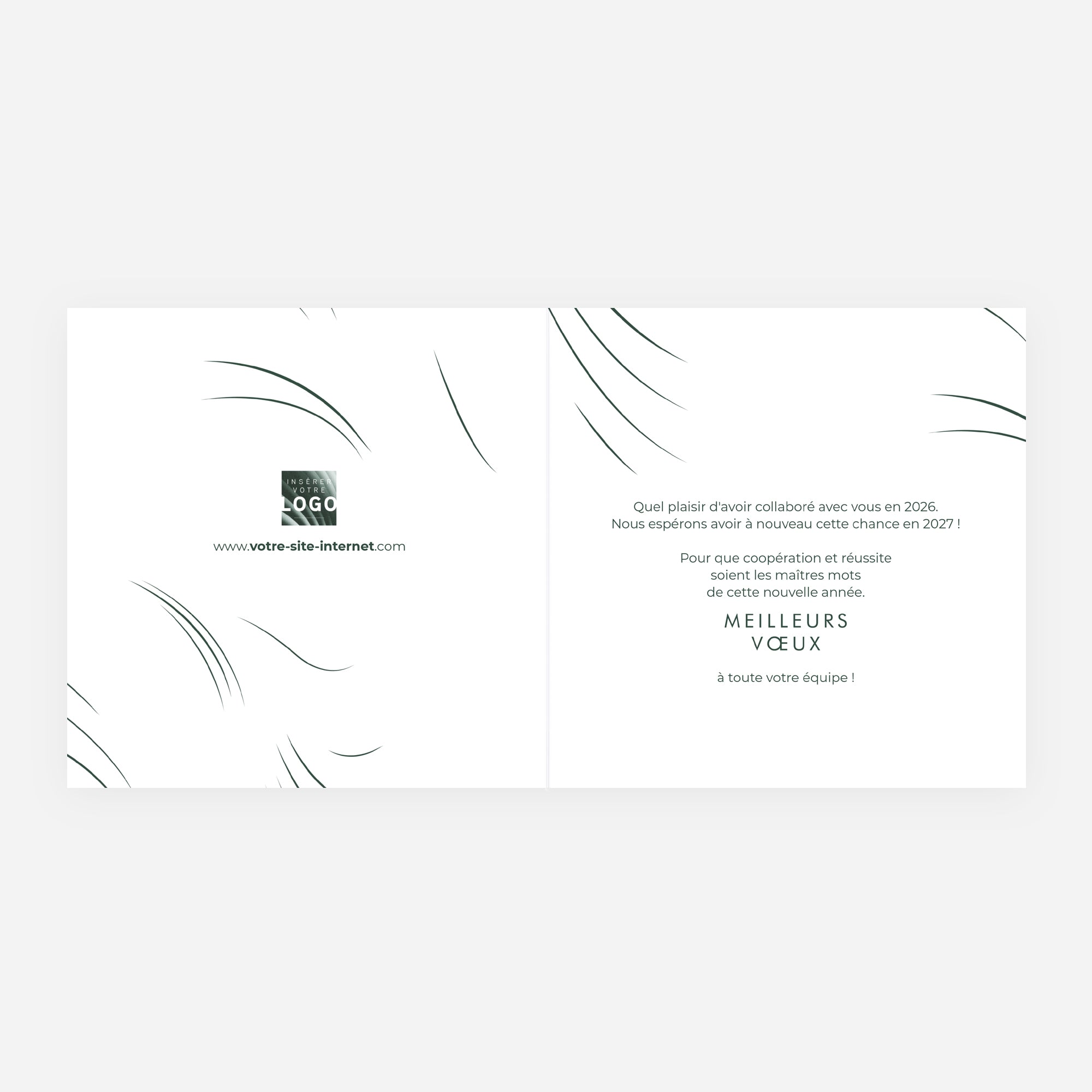 Ondes Graphiques | Vœux professionnels • Carte de voeux dorure • Carré double photo N° 2