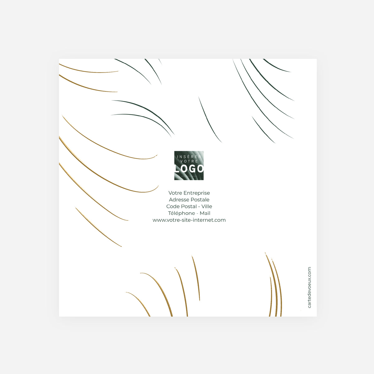 Ondes Graphiques | Vœux professionnels • Carte de voeux dorure • Carrée pliable photo N° 3