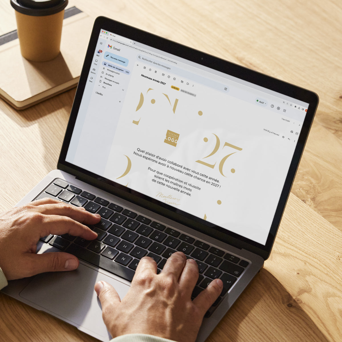 Équilibre Doré | Vœux professionnels • Carte virtuelle • eCard Image photo N° 3