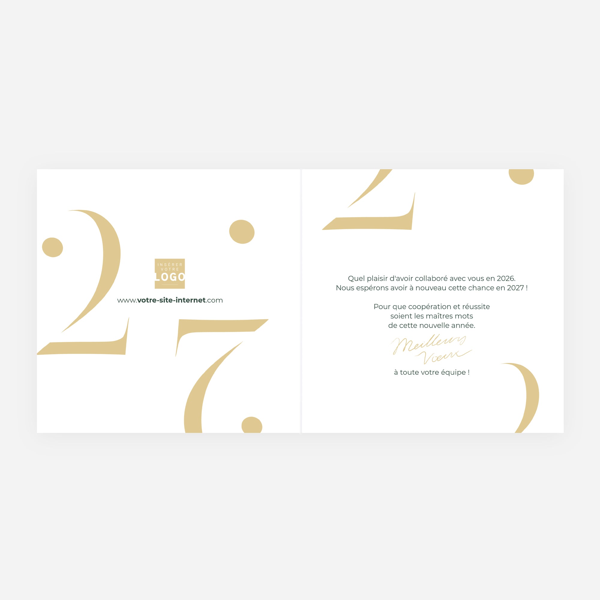 Équilibre Doré | Vœux professionnels • Carte de voeux dorure • Carré double photo N° 2