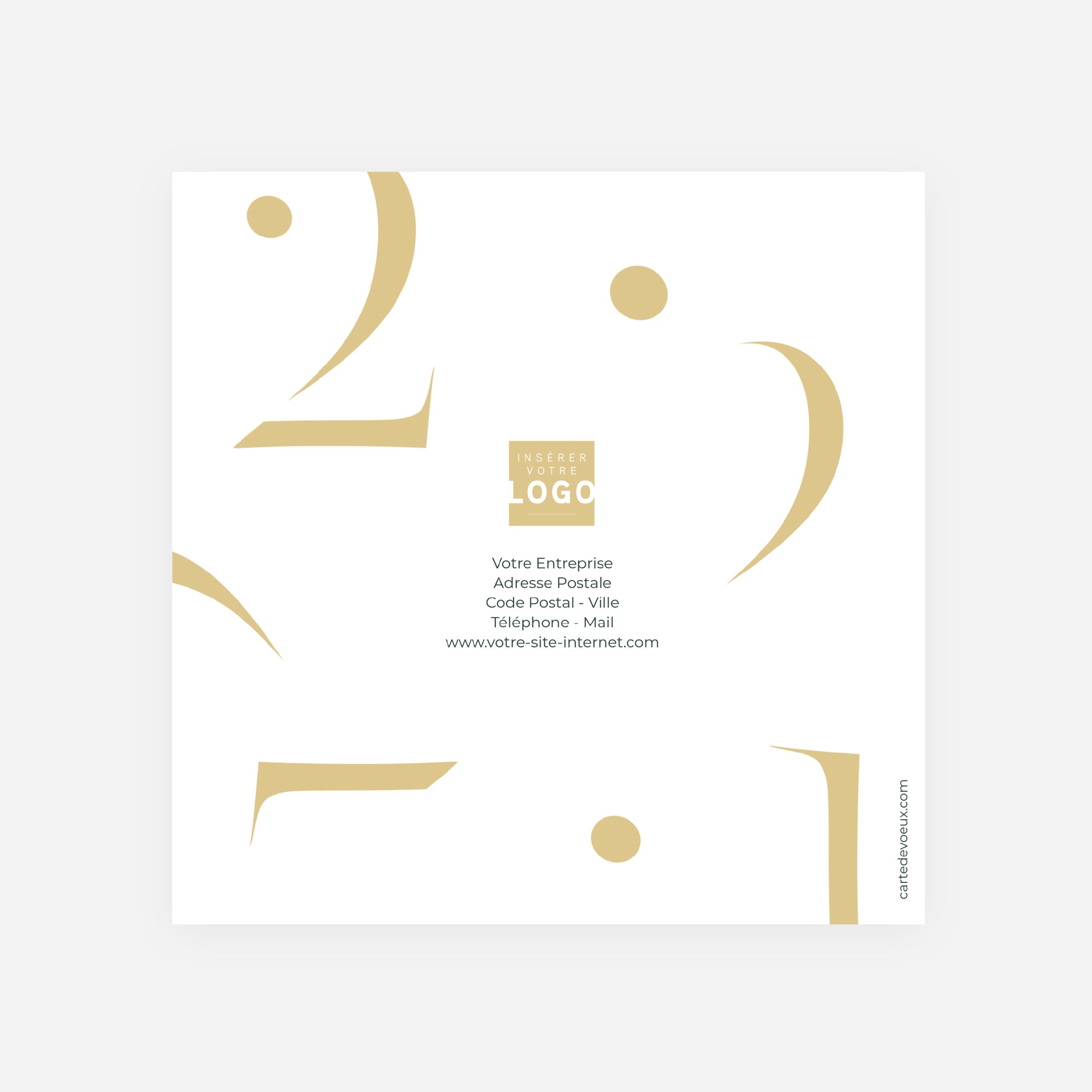 Équilibre Doré | Vœux professionnels • Carte de voeux dorure • Carré double photo N° 3