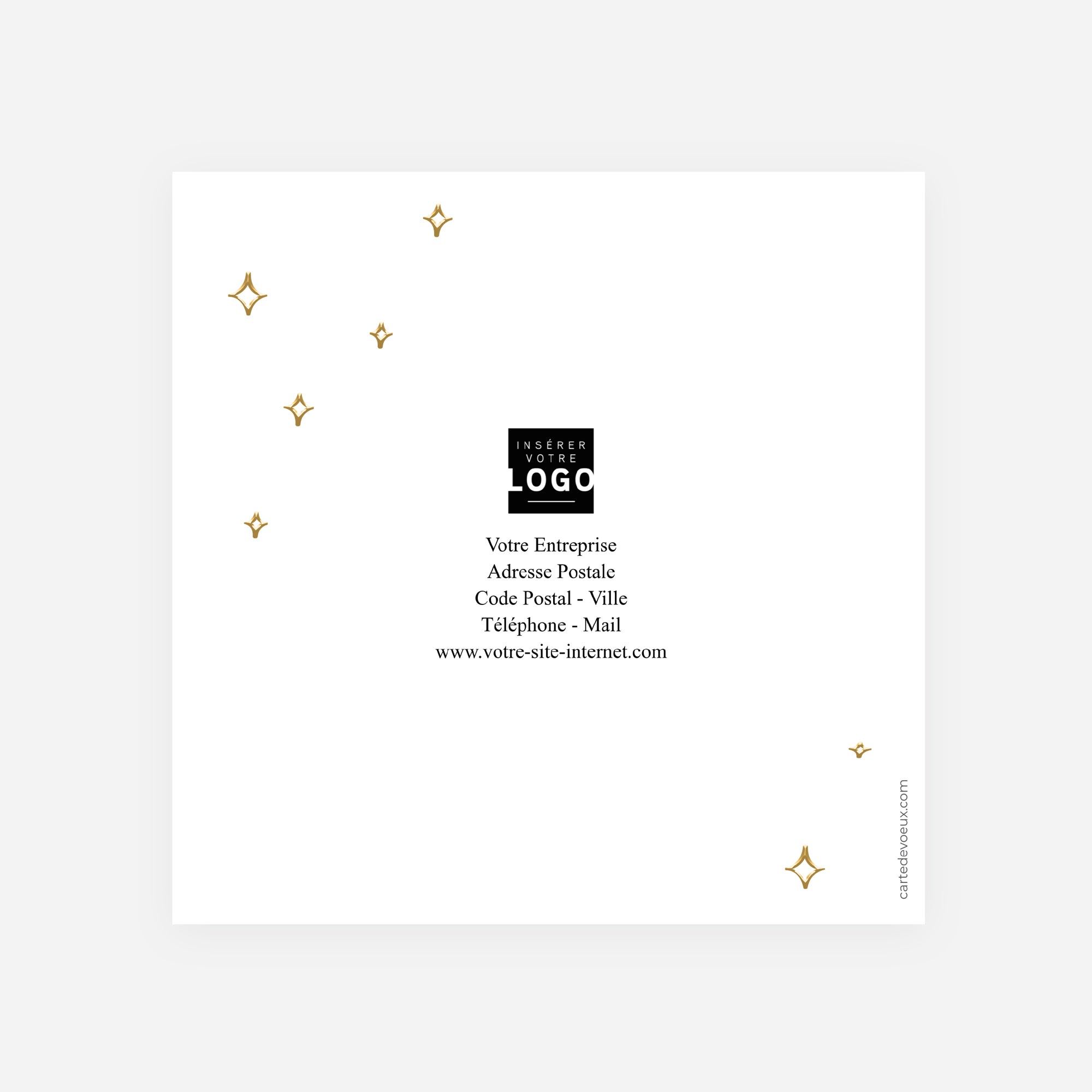 Sapin Précieux | Vœux professionnels • Carte de voeux dorure • Carré double photo N° 3
