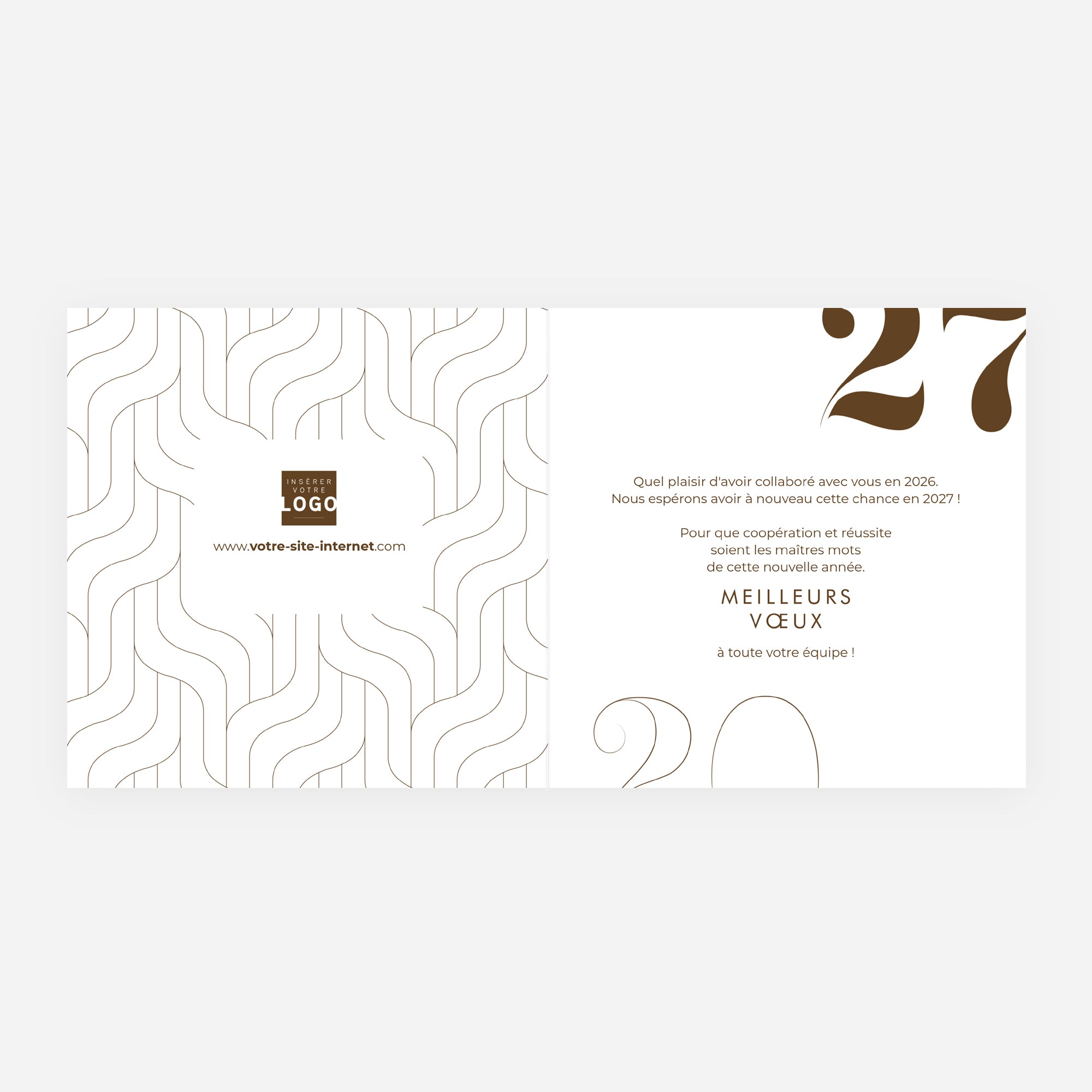 Tissage Doré | Vœux professionnels • Carte de voeux dorure • Carré double photo N° 2