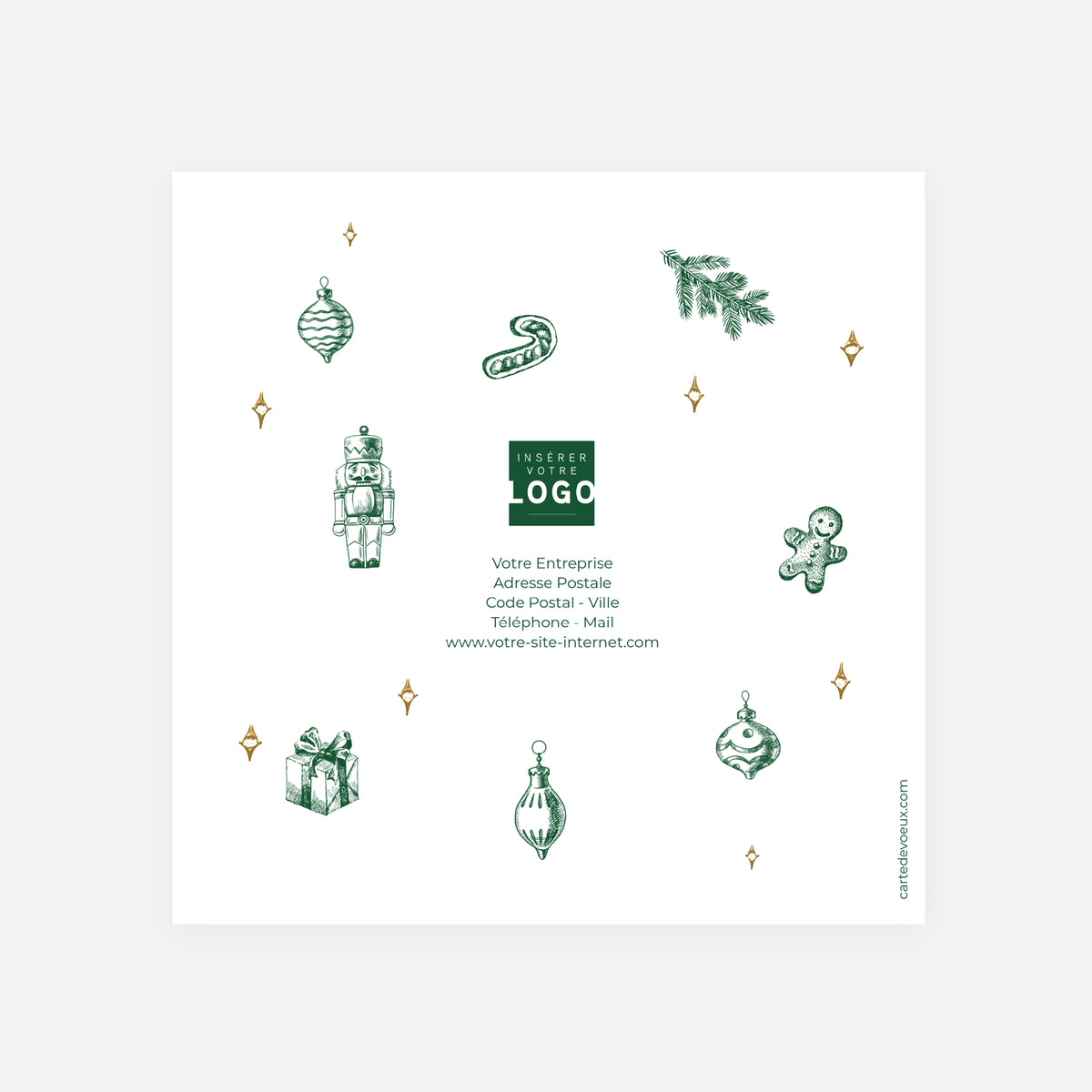Instants de fête | Vœux professionnels • Carte de voeux dorure • Carrée pliable photo N° 3