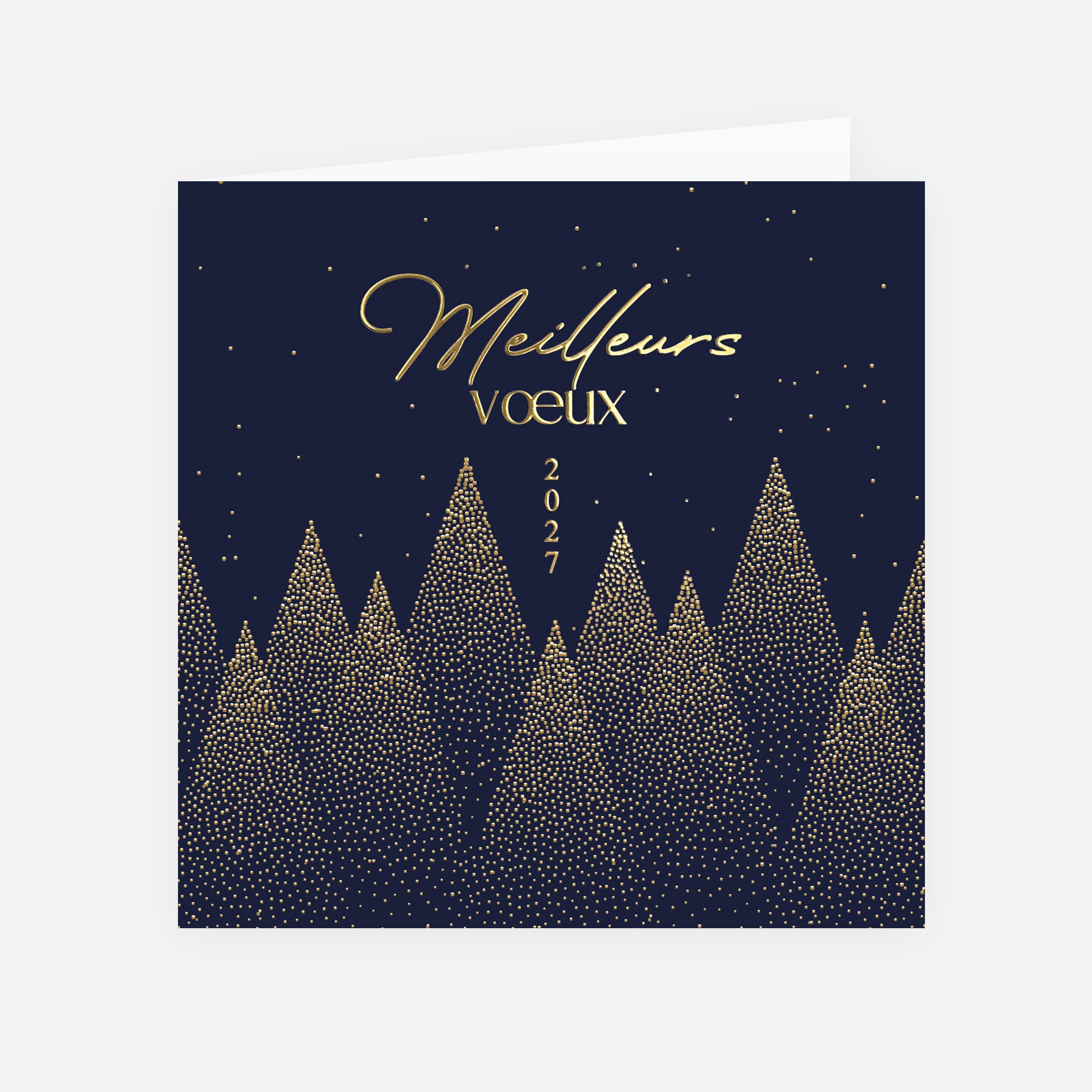 Forêt d’Or | Vœux professionnels • Carte de voeux dorure • Carré double photo N° 1