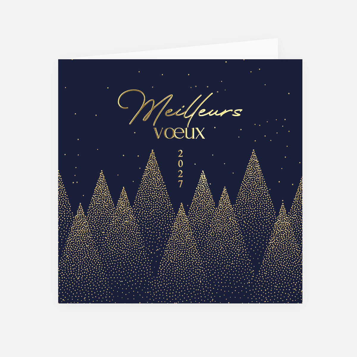 Forêt d’Or | Vœux professionnels • Carte de voeux dorure • Carrée pliable photo N° 1