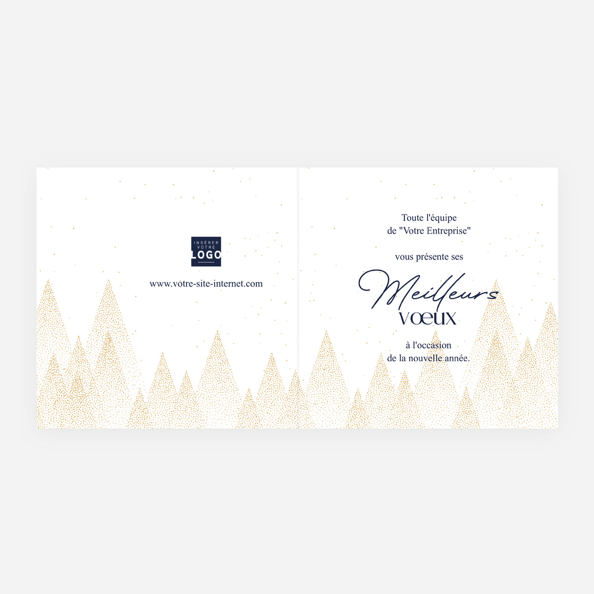 Forêt d’Or | Vœux professionnels • Carte de voeux dorure • Carrée pliable photo N° 2