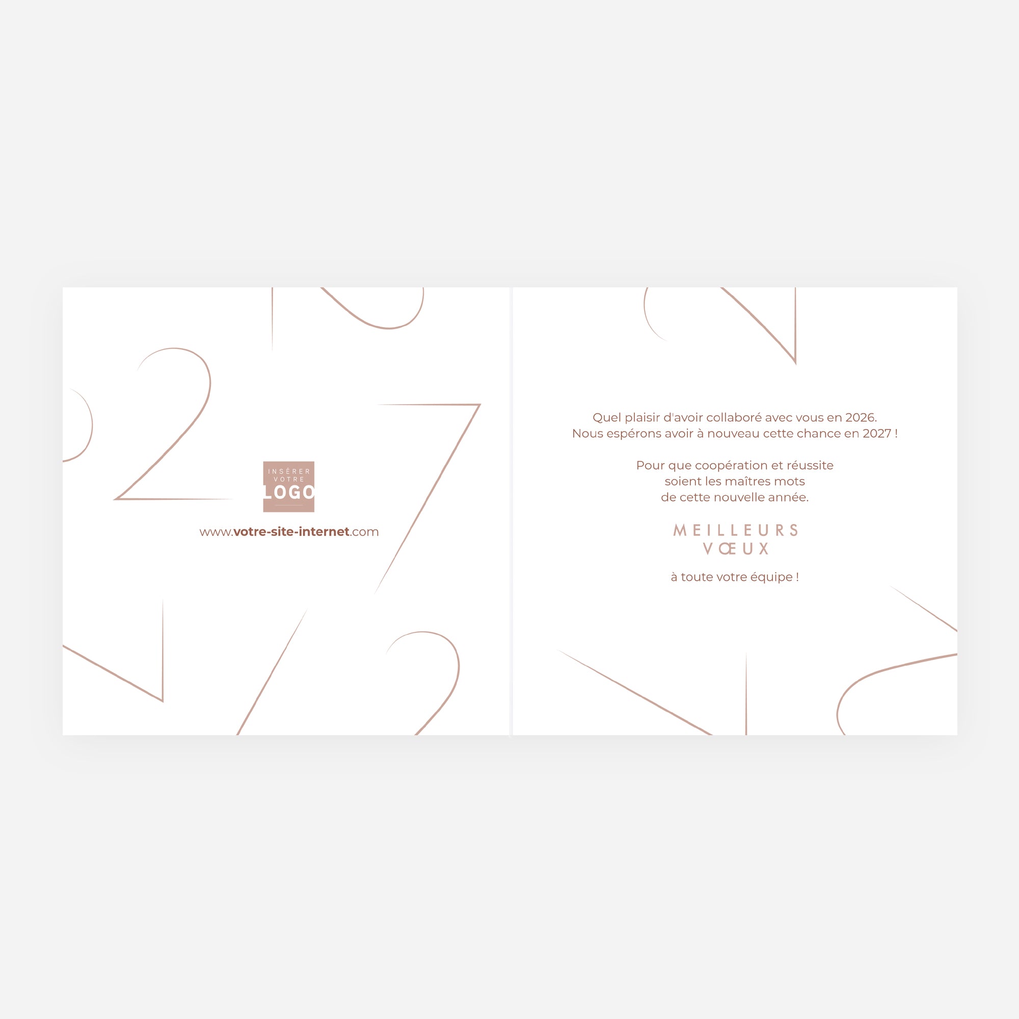 Lumière Velours | Vœux professionnels • Carte de voeux dorure • Carré double photo N° 2