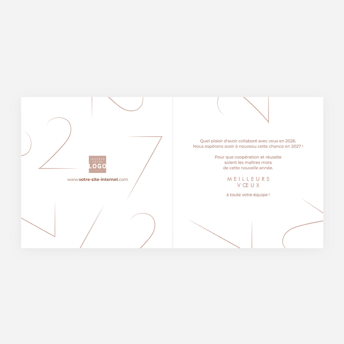 Lumière Velours | Vœux professionnels • Carte de voeux dorure • Carrée pliable photo N° 2
