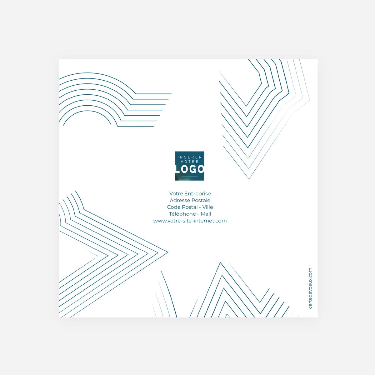 Lignes Dorées | Vœux professionnels • Carte de voeux dorure • Carrée pliable photo N° 3